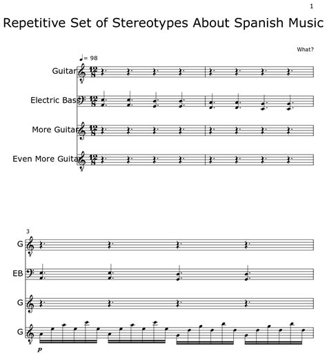 Repetitive Set of Stereotypes About Spanish Music - Sheet music for ...