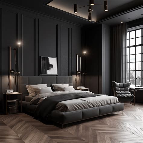 Dark modern bedroom | Bedroom interior, Black bedroom decor, Bedroom colors