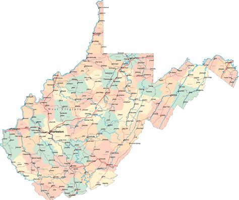 Printable Map Of West Virginia