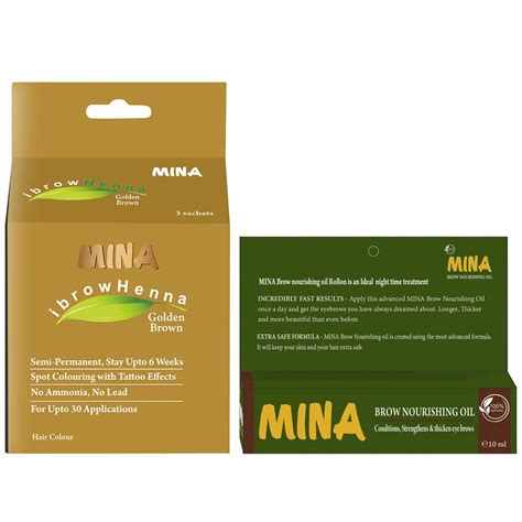 Buy MINA ibrow Henna Golden Brown tint with Brow Oil Online at Lowest ...