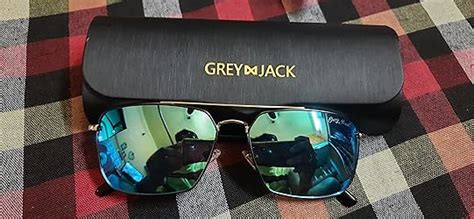 Buy grey jack Polarized Polygon Sunglasses for Men Women,Stylish Metal ...