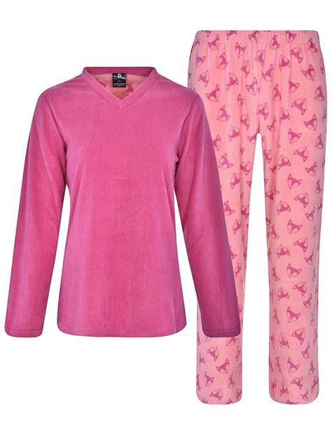 Donna L'oren Women's Fleece Pajamas Set Giftable Coral or Micro Fleece ...
