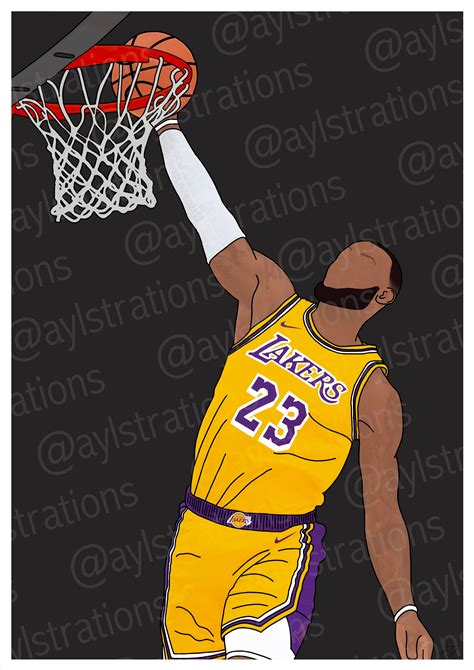 Drawings Of Lebron James Dunking