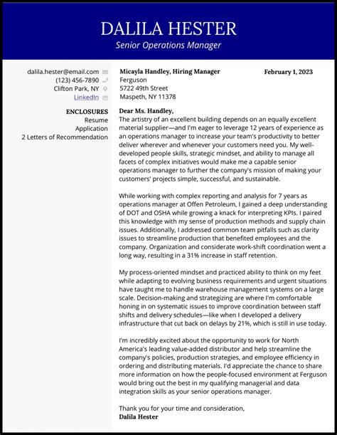 Image result for Operations Manager Cover Letter Sample
