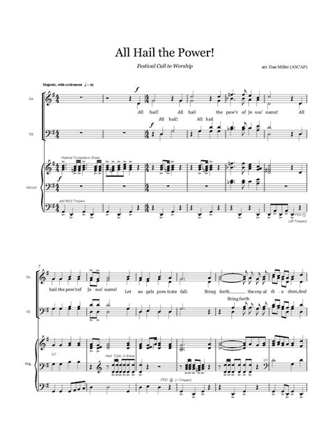 Choral sheet music download (PDF) - All Hail the Power! (Call to ...