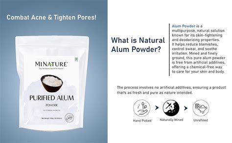 Mi Nature Alum Powder Potassium (Fitkari/Phitkari) -100% Natural ...