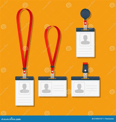 Lanyard, Name Tag Holder End Badge, Id, Template Vector Illustration ...