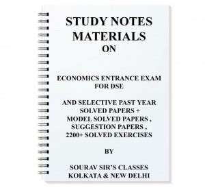Study Notes Material On Economics Entrance Exam For Dse Delhi School Of ...