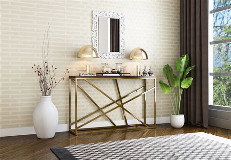 Buy Rustic Console Table (Walnut Finish) Online Store in India : Urbanwood