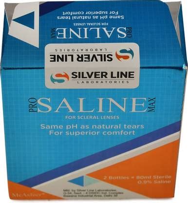 Silver Line Laboratories Pro Saline Max for Scleral Lenses (80 ml x 2 ...