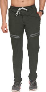 beUNIQ Solid Men Olive Track Pants - Buy beUNIQ Solid Men Olive Track ...