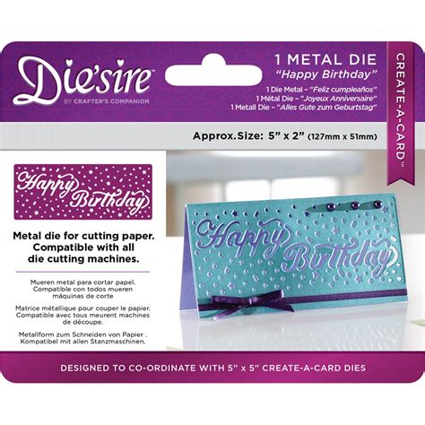 Create-a-Card DS-CAD Happy Birthday Die'sire Dies: Metal, 2 x 5 ...
