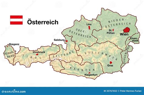 Austria Map stock illustration. Illustration of innsbruck - 33767652