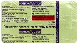 Rantac Od 300 Mg Tablet Cd 10 - Uses, Side Effects, Dosage, Price ...