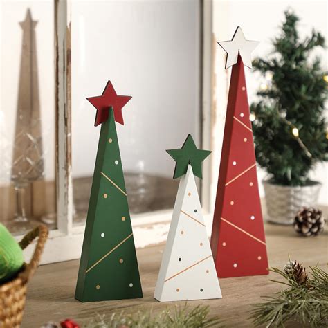 Amazon.com: Amorita Rustic Christmas Decor 3 Piece Wooden Christmas ...
