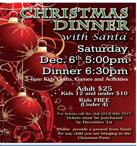 Christmas dinner with Santa, Maltese American Community Club, Dearborn ...