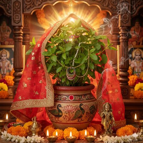 धार्मिक दृष्टि से जानिए तुलसी पर चुनरी चढ़ाना सही या गलत? - tulsi ...