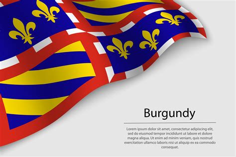 Wave flag of Burgundy is a region of France. Banner or ribbon 21808780 ...