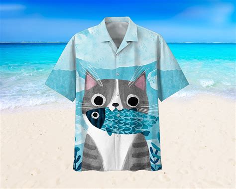 Cute Cat Hawaiian Shirt, Cute Cat Hawaiian Shirt, Summer Hawaii Shirt