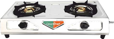 Greenchef Castle Stainless steel Manual Gas stove (2 Burner) : Amazon ...