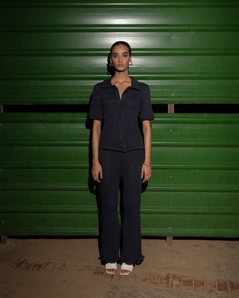 Buy Sustainable Maeve Pants - Dark Blue on Brown Living™