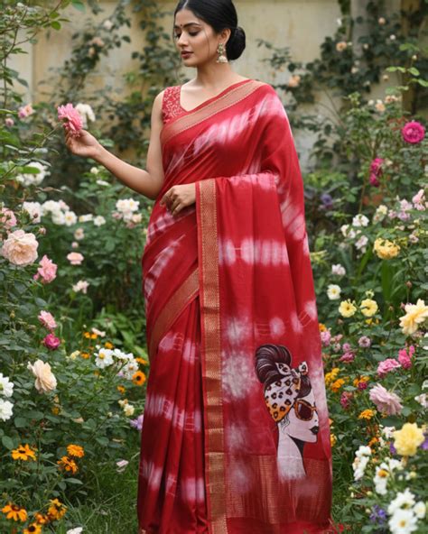 Modern Hand Painted Maheshwari Silk Saree - Feel Feather