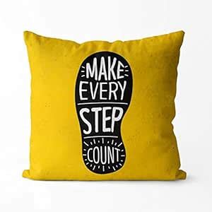 PosterGully - Make Every Step Count Cushion Cover 18 x 18 Inch : Amazon.in