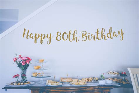 Happy 80th birthday Banner 80th Birthday Banner 80th | Etsy
