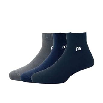 Buy Peter England Mens Cotton Quarter Length Socks (Pack of 3) Dark ...