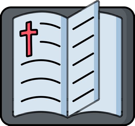 Open Bible Book icon in blue and grey color. 24361357 Vector Art at ...