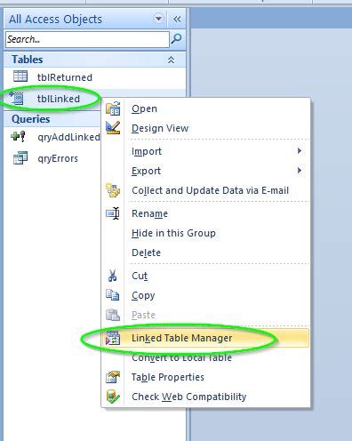 How to Use Linked Table Manager in Access 的图像结果