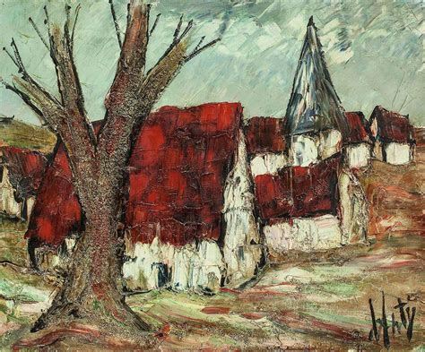 Henri d'Anty - French Modernist Mid Century Abstract Village Landscape ...
