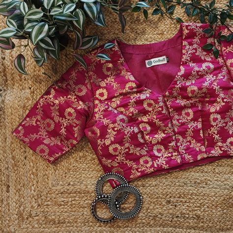 Buy Rani Kimkhab Banarasi Brocade Blouse Online | Ready-to-Wear ...