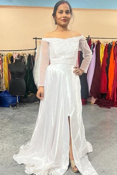 G731, White Slit Cut Evening Gown, (All Sizes)pp – Style Icon www ...