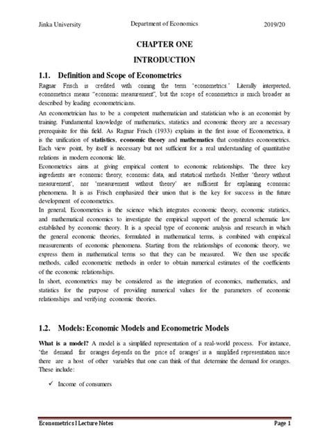 Econometrics Lecture Notes PDF 的图像结果