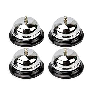 FMP Brands [4 Pack] Call Bells 3.38 Inch - Silver Desk, Stainless Steel ...