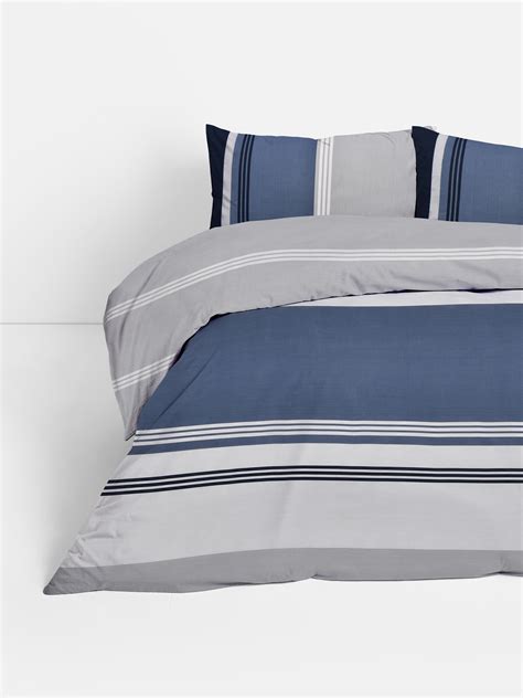 Navy Block Stripe Double Duvet Cover Set | Primark