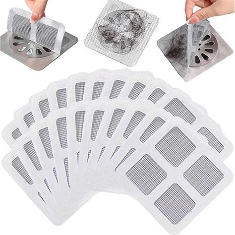 Accuprints (5 pcs) Disposable Shower Drain Hair Catcher, 10 cm x 10 cm ...