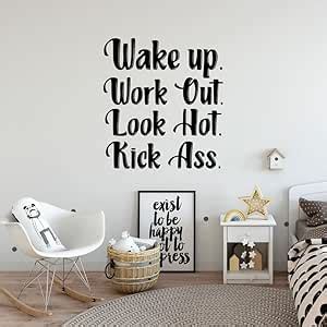 LYOMAN® Wake Up Workout Fitness Motivation Quotes Vinyl Art Sticker ...