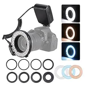 HD-130 ro LED Ring Flash Light LCD Display 3000-15000K GN46 Power ...