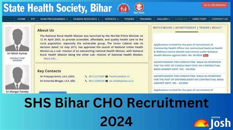 SHS Bihar CHO Recruitment 2024; Notification OUT for 4500 Community ...