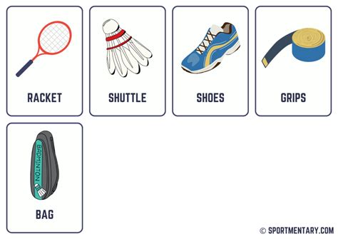 Badminton Equipment List 的图像结果