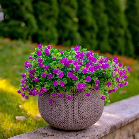Artificial Flowers Outdoor Fake Plants Plastic Faux Greenery Shrubs ...