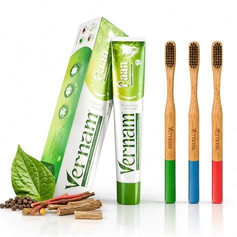 Paan Toothpaste (70g) + Vernam Phoenix Bamboo Toothbrushes (Pack of 1 ...