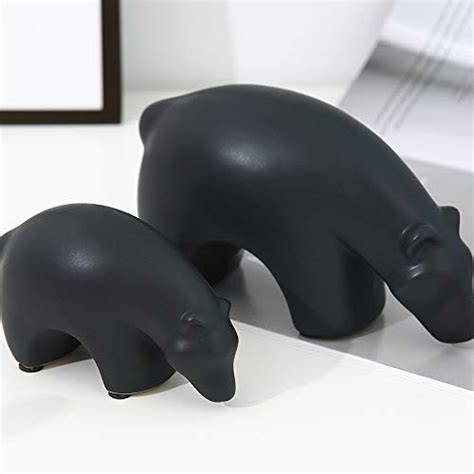 Buy Ceramic Polar Bear Figurines Sets, Home Decor Animal Sculptures and ...