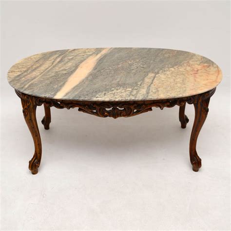 Antique French Style Marble Top Coffee Table - Marylebone Antiques
