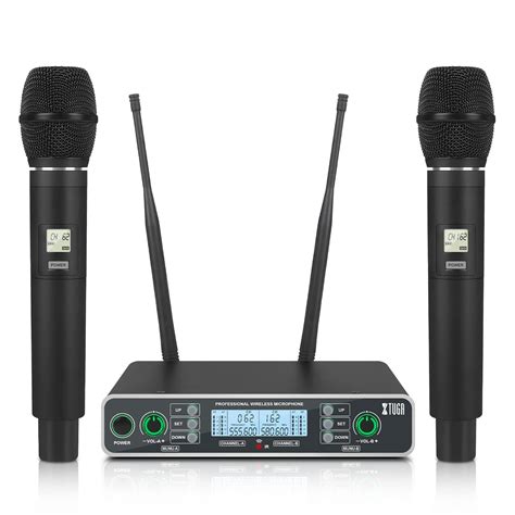 Buy XTUGA 2x100 Channel UHF Wireless Microphone System,Dual Wireless ...