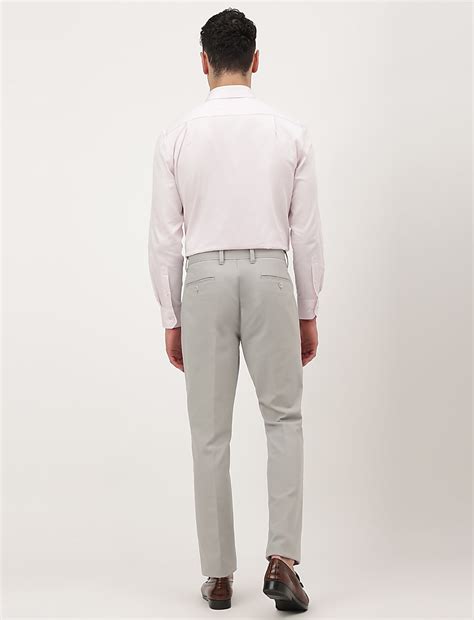 Buy Cotton Mix Plain Slim Fit Trousers at Marks & Spencer