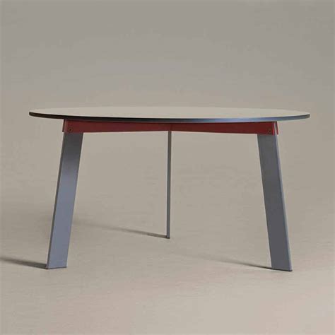 Modern Round Table of Colorful Design in Steel and MDF