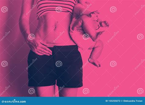 C Section Cesarean Operation Heal after Mother Holding Baby Postpartum Recovery Duotone Stock ...